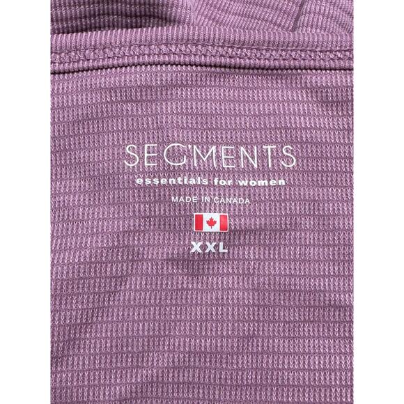 Segments Top Women Plus XXL Purple Essentials V-Neck Textured 3/4 Sleeves Canada - Picture 6 of 8